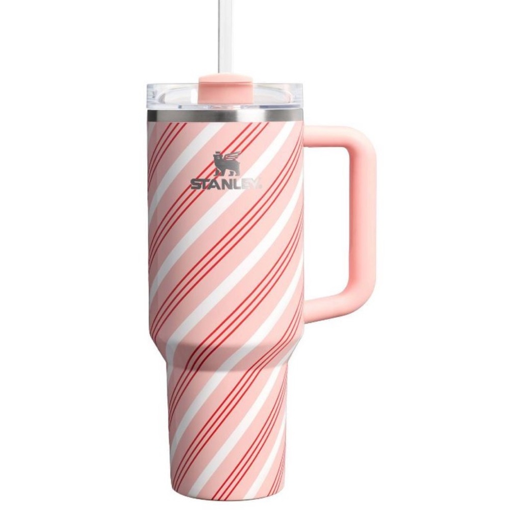 Stanley 40 oz. Strawberry twist Striped Tumbler NWT Holiday edition